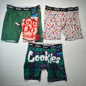 ODD x Cookies Boxer Briefs 3PK Mens XL Tapatio Graphic Plaid New With Tags